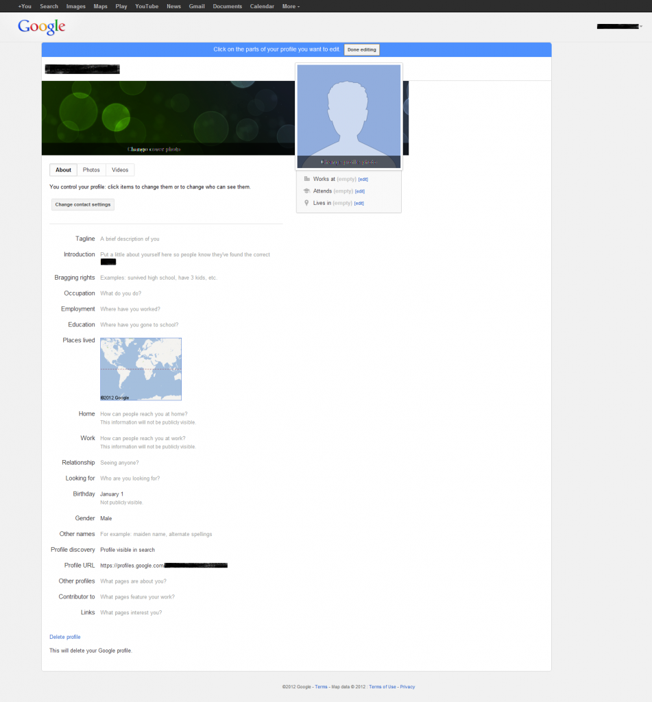 Edit Google Public Profile