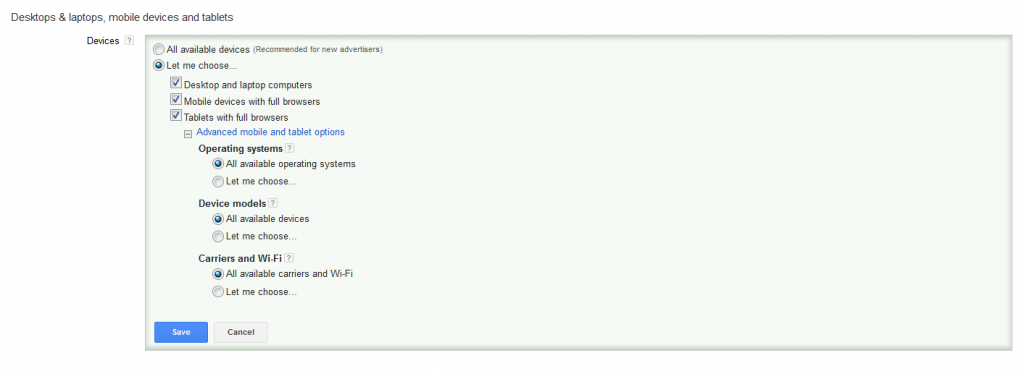 Adwords Device Targeting