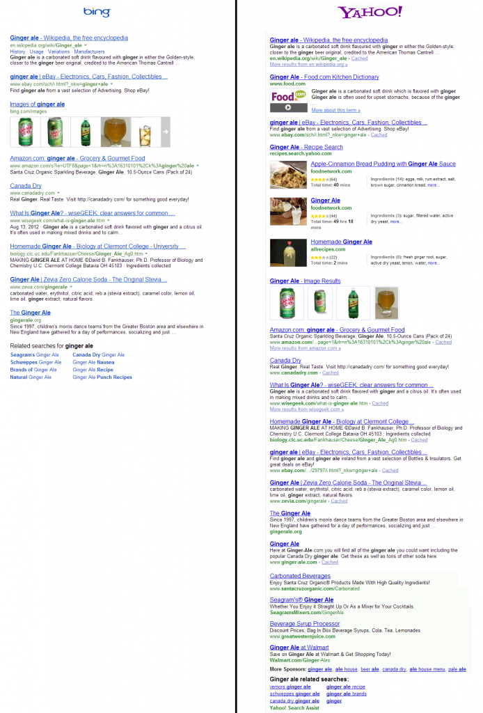 Bing Yahoo Search - Ginger Ale