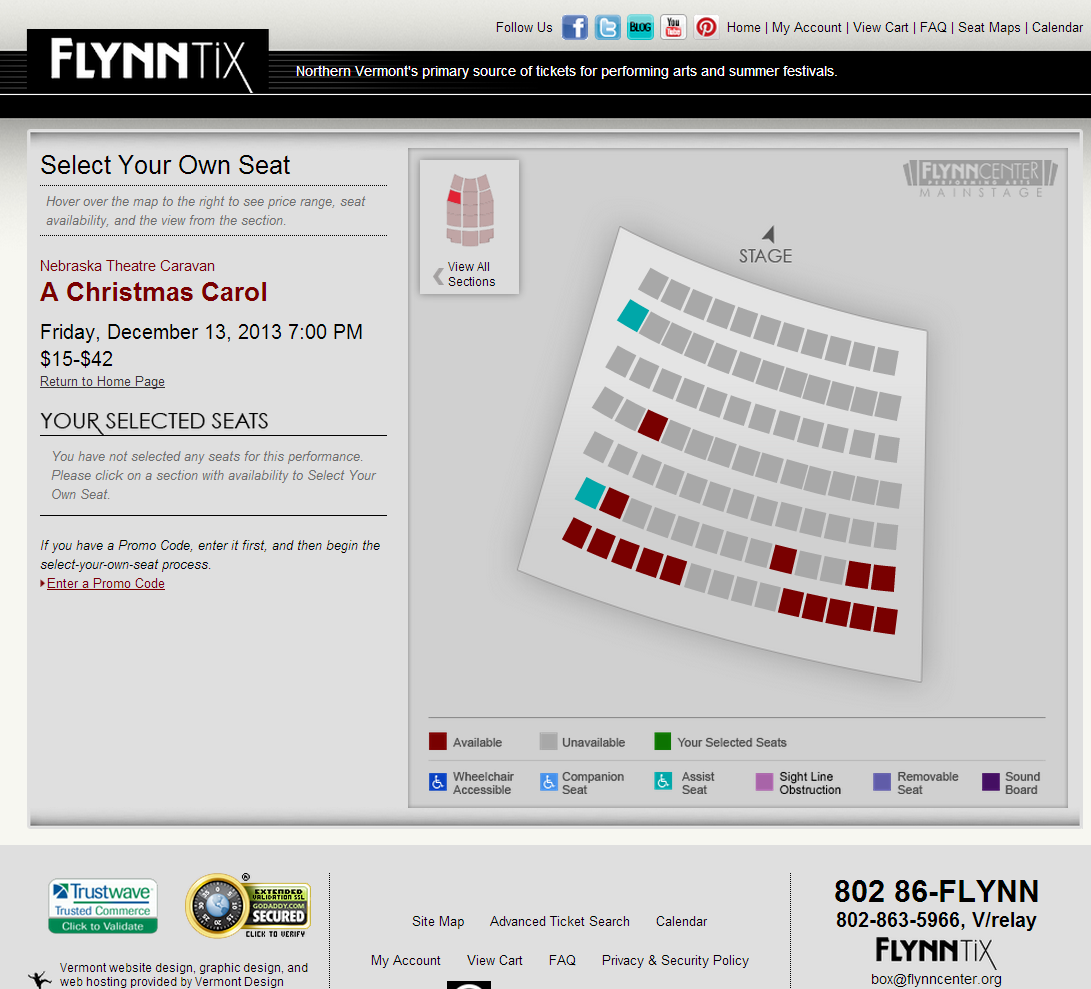 FlynnTix Select Your Own Seat Section