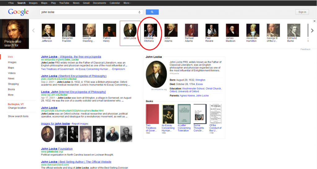 Google Knowledge Graph Thomas Paine John Locke