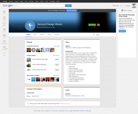Google Plus 2 Column Layout