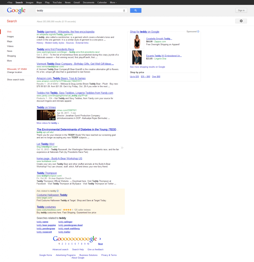 Google Teddy Results Google Teddy Results