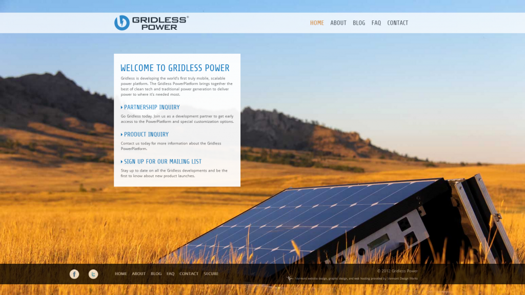 Gridless Power Website