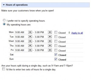 Google Places Hours of Operation