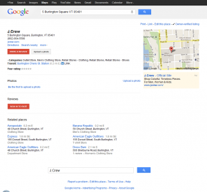 J Crew Burlington Google Places