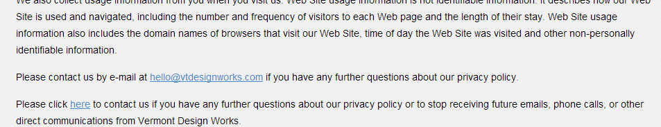Privacy Policy Email Address