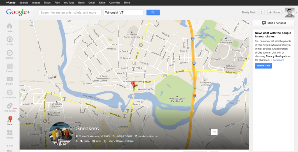 Sneakers Winooski Google Plus Local Large Map