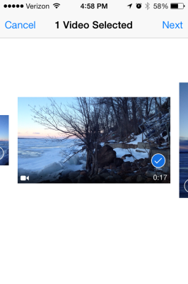 iPhone Video Select